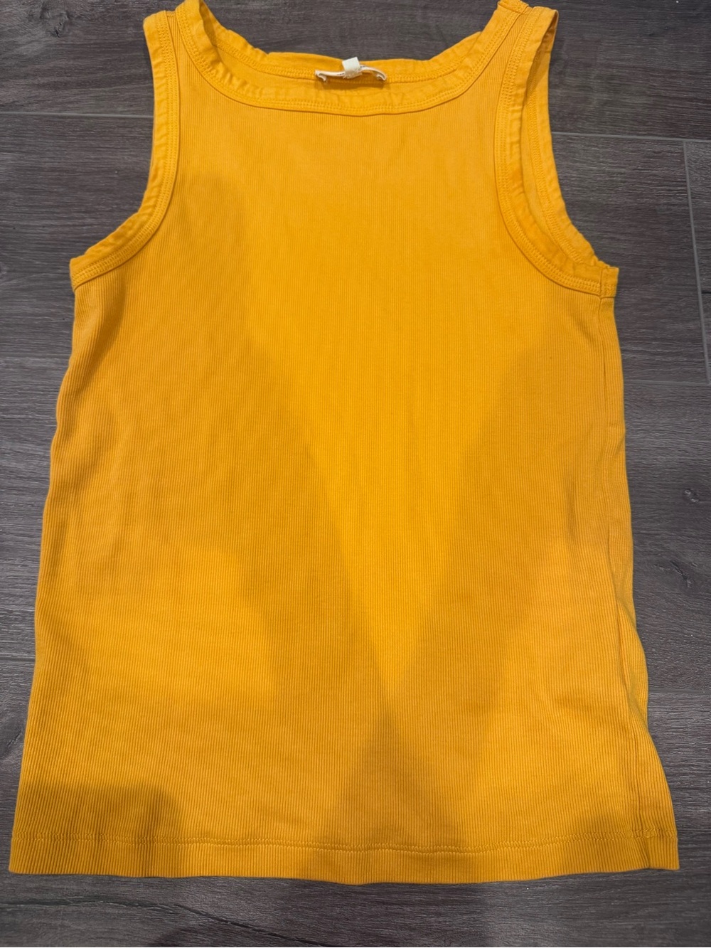 Madewell marigold Yellow Tank Top, ribbed, size small. Suprima cotton